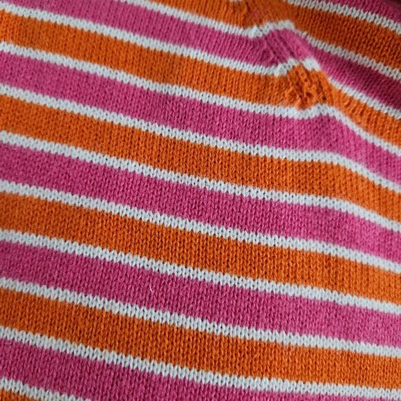 Rebecca Thomas Sweater Mock Neck Retro 70s Cropped Pink Orange Striped Large - Picture 8 of 14